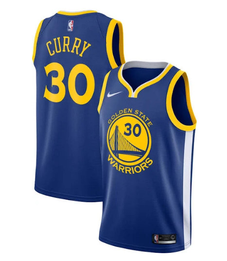 Men's Warriors #30 Stephen Curry Blue NBA Stitched Jersey
